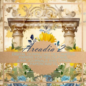 Arcadia 2: Decoupage DIGITAL PAPERS suitable for all kinds of paper crafts, journals and origami/decorative papers/digital wallpaper