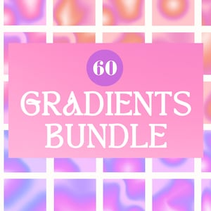 Paquete de 60 fondos con degradados estéticos en rosa, morado, naranja y azul. Paquete de degradados digitales. Paquete de historias y publicaciones de Instagram.