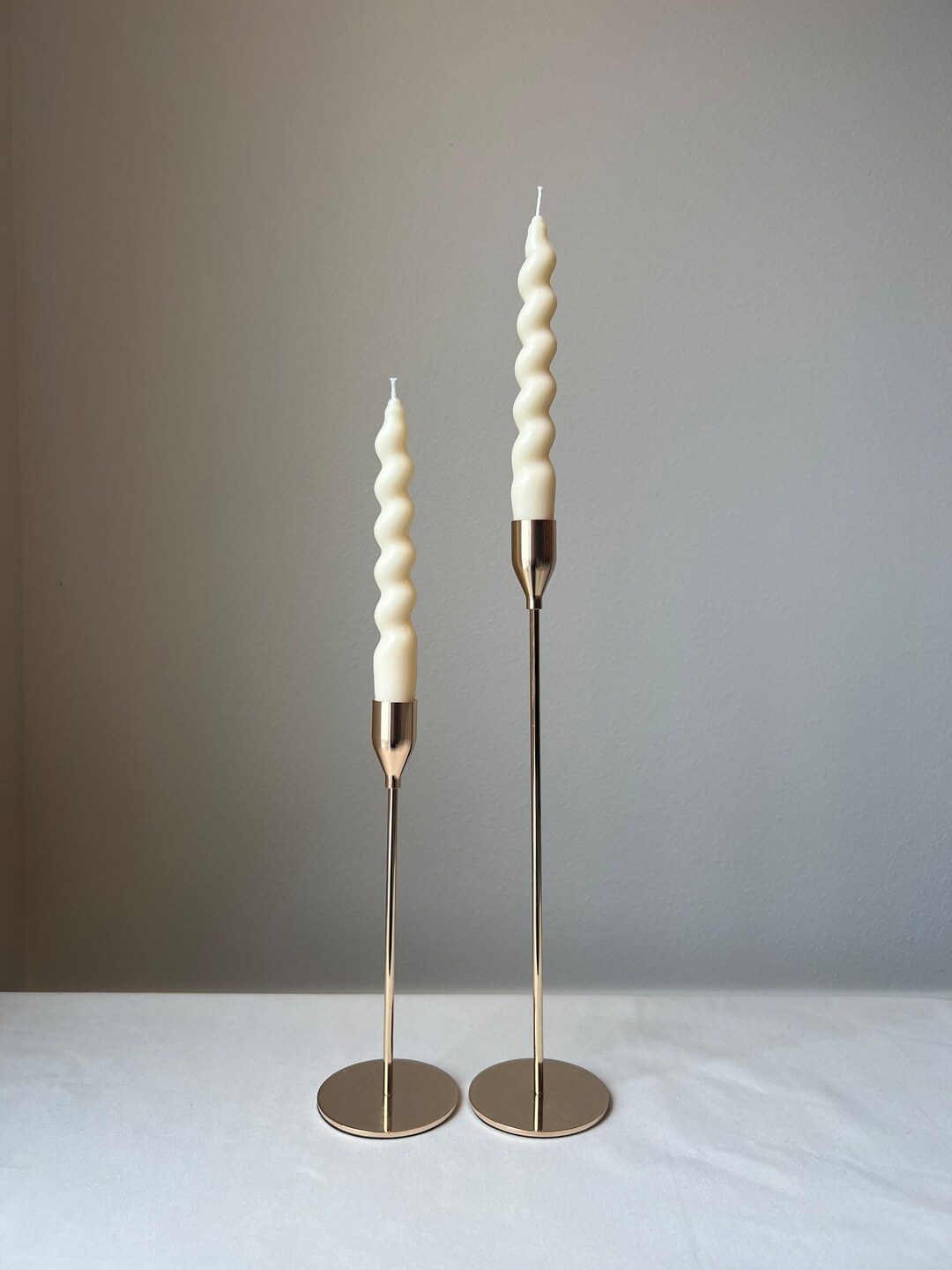 Set of 2 Twisted Taper Candles Soy Wax Candle Romantic Gift Dinner