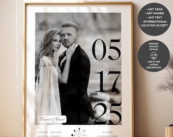 Personalized 1st Anniversary Gift for Husband or Wife, Paper First Wedding Gifts, Couple's Keepsake