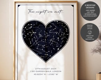 Custom Star Map Print, The Night We Met Anniversary Gift, Valentines Day Gifts