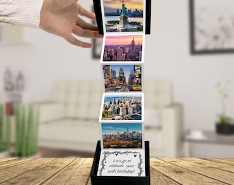 Personalized Travel Photo Pull-Out Gift Box, Adventure Keepsake, Custom Vacation Scrapbook, Unique Travel Gifts