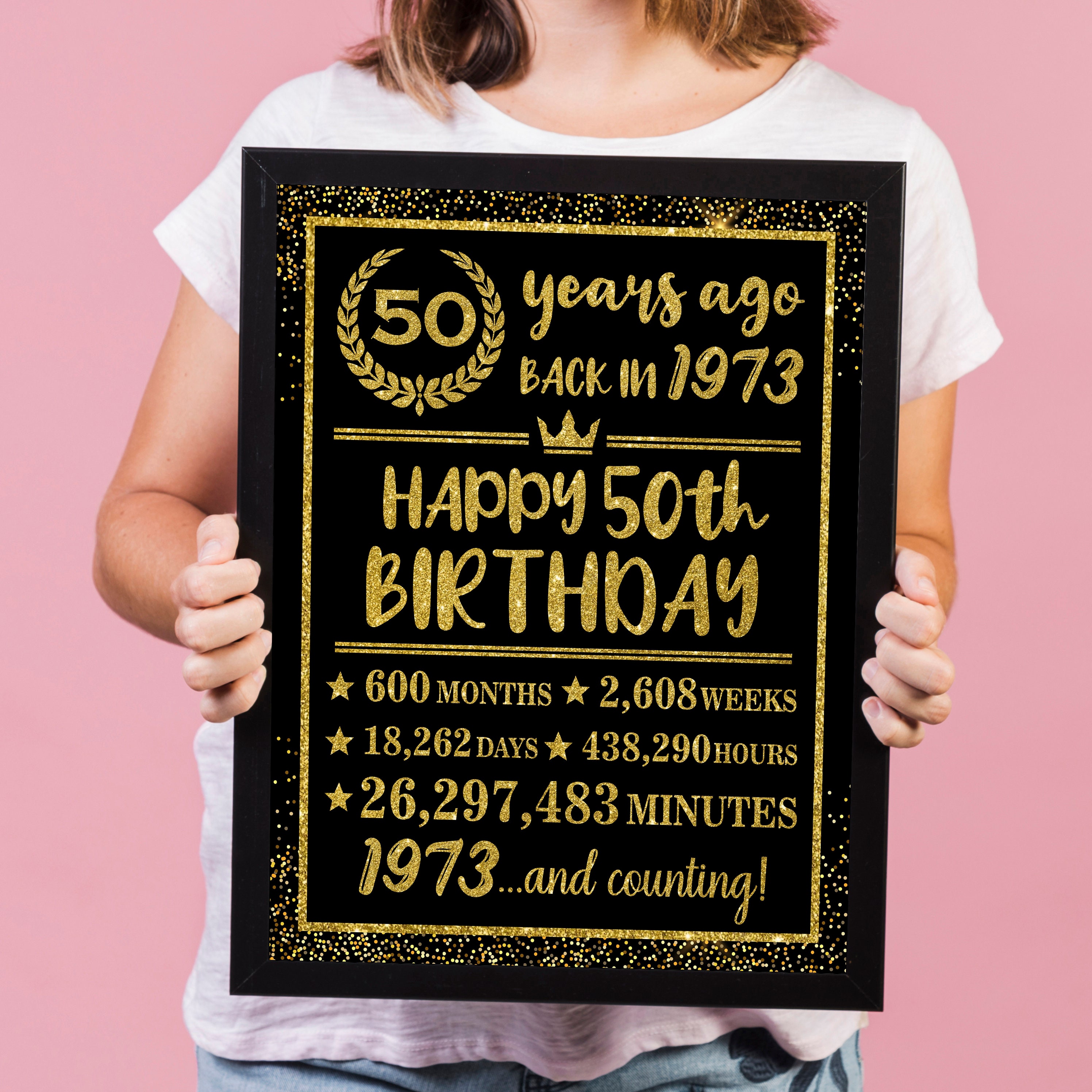 50th Birthday Party Print, 50th Party Decor, Table Decor, 50 Years ...