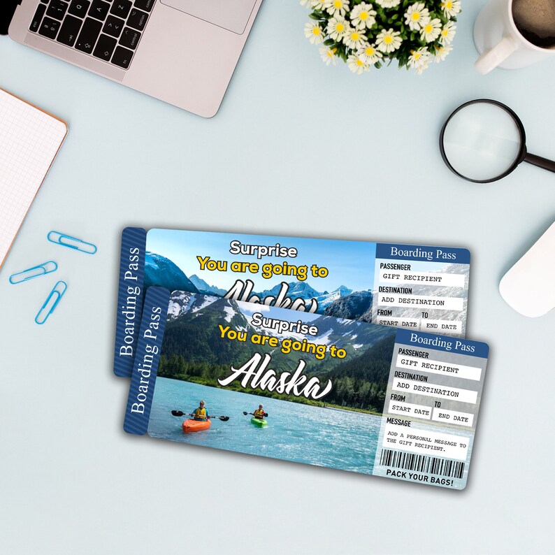 Surprise Alaska Trip Ticket Alaska Vacation Tickets Instant Download