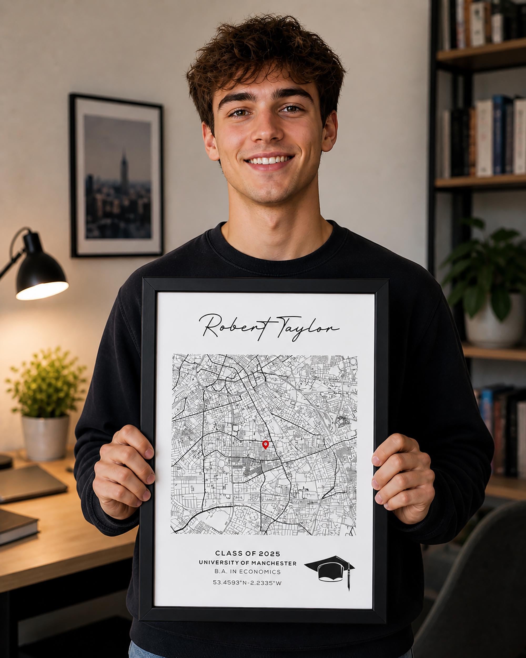 Personalized Graduation Map Print, Custom University Gift ...