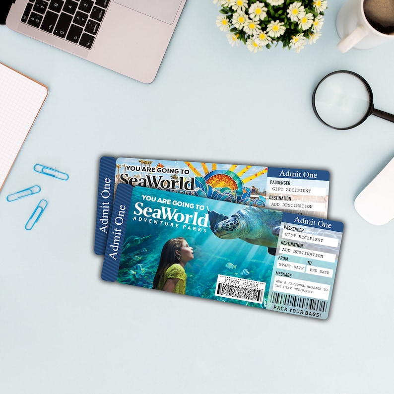 Printable SEAWORLD Surprise Trip Tickets. Seaworld Trip Tickets