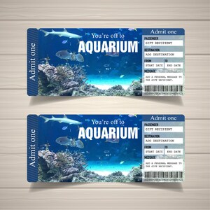 Printable Aquarium Surprise Ticket, Aquarium Surprise Trip Printable ...