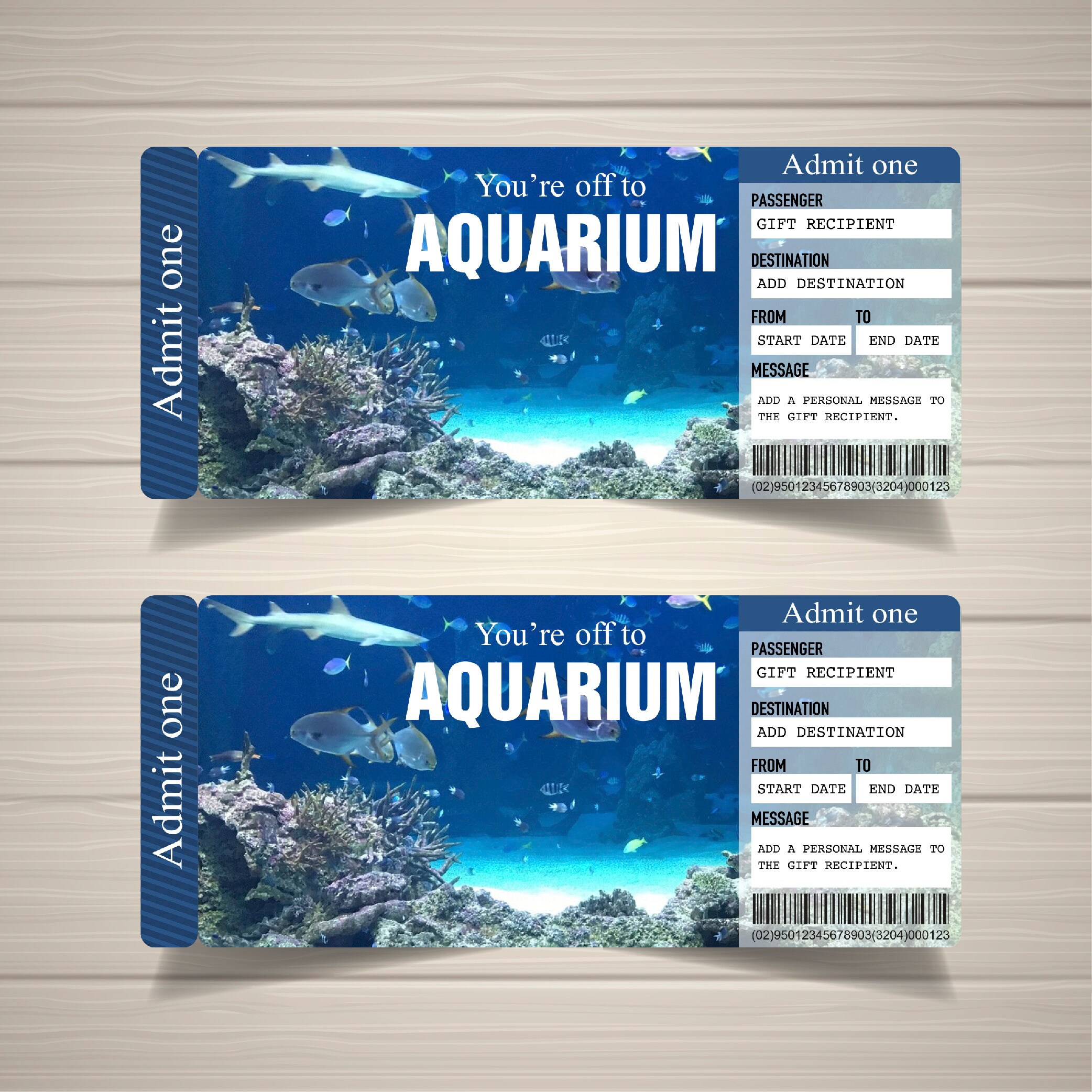 Printable Aquarium Surprise Ticket, Aquarium Surprise Trip Printable ...
