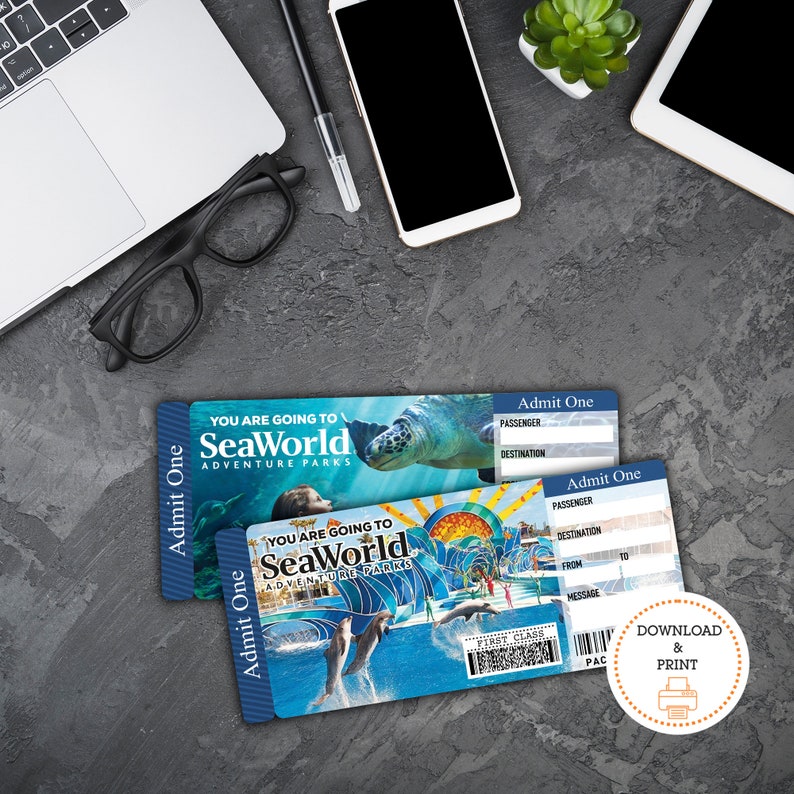 Printable SEAWORLD Surprise Trip Tickets. Seaworld Trip Tickets