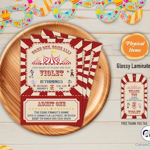 Convite de aniversário de circo físico, convite de aniversário de carnaval, convite de ingresso de carnaval, cartão de agradecimento de carnaval, ingresso de carnaval