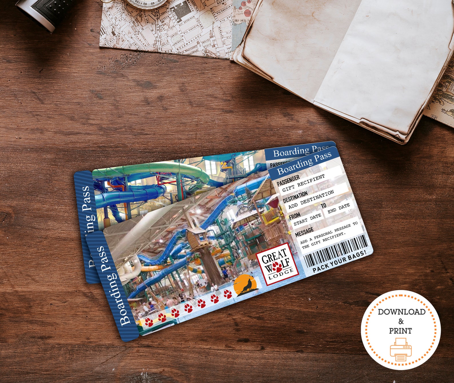 Great Wolf Lodge Surprise Trip Reveal Tickets, Printable Surprise Great ...