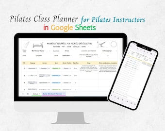 Pilates Class Planner: Google Sheets for Instructors (Digital Download)