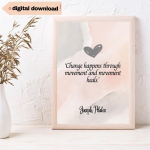PILATES POSTER. Pilates Quote. Pilates Art Print. Pilates Wall Art. Pilates Design Studio. Wall Art Printable. Inspiration. Pilates Gift
