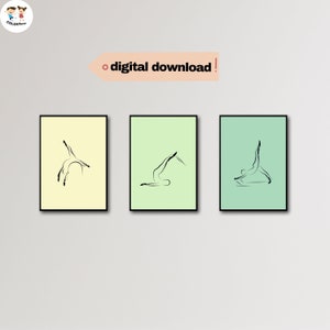 Pilates Reformer Art Print Set: Pastel Exercise Posters (Digital Download)