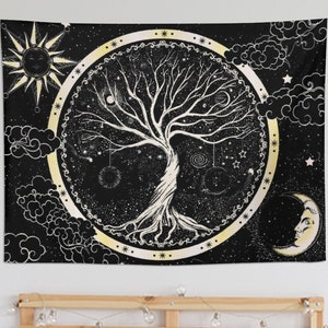 Sun Moon Hands Tapestry Wall Hanger - 13.75 wide x 19.5 inch long - 35×50cm  - China - NEW922