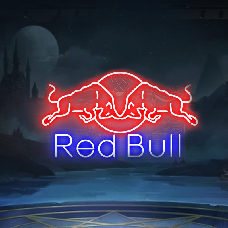Red Bull Neon Sign Custom Logo Neon Sign Wall Art for Home Etsy