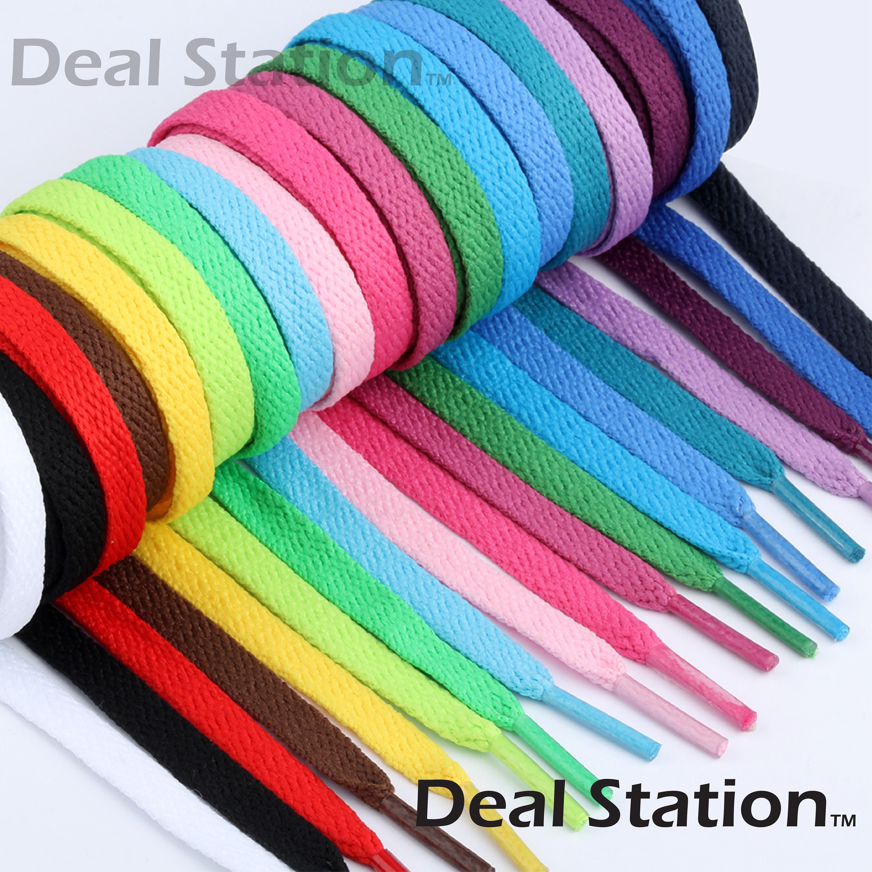 Shoe Laces Flat Coloured Pair of Shoelaces Trainers Shoes Boot Football