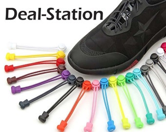 No Tie Shoelaces Elastic Pair Lock System Laces Easy Open and Close Adult Kids Trainers Shoes Sports Running Hiking Shoe Laces