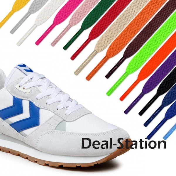 Shoe Laces Flat Coloured Pair of Shoelaces Trainers Shoes Boot Football Running Hiking Quality Lots of Colours!