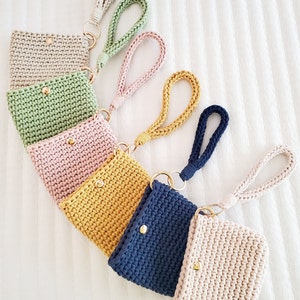 Cartera tejida a crochet/Cartera pequeña/Tarjetero/Cartera de pulsera/Accesorios tejidos a crochet/Accesorios para damas/Muñequera/Llavero/Cartera/Regalo para ella