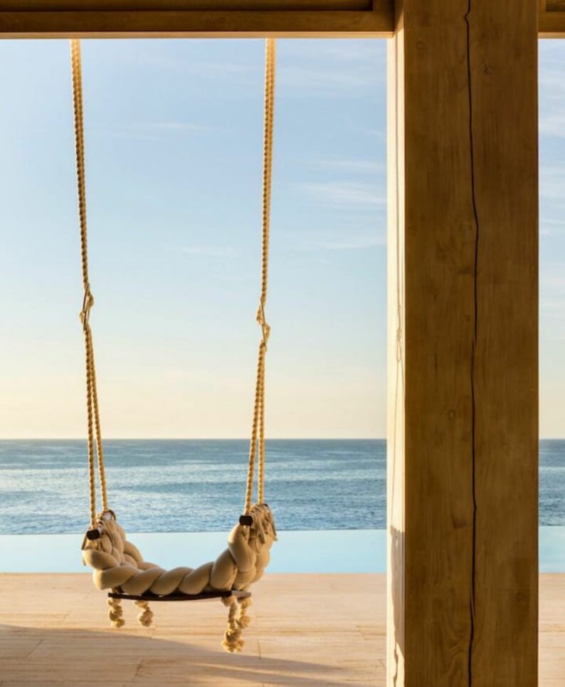 Macrame Wooden Swing Rope Swing Hanging Swing Etsy