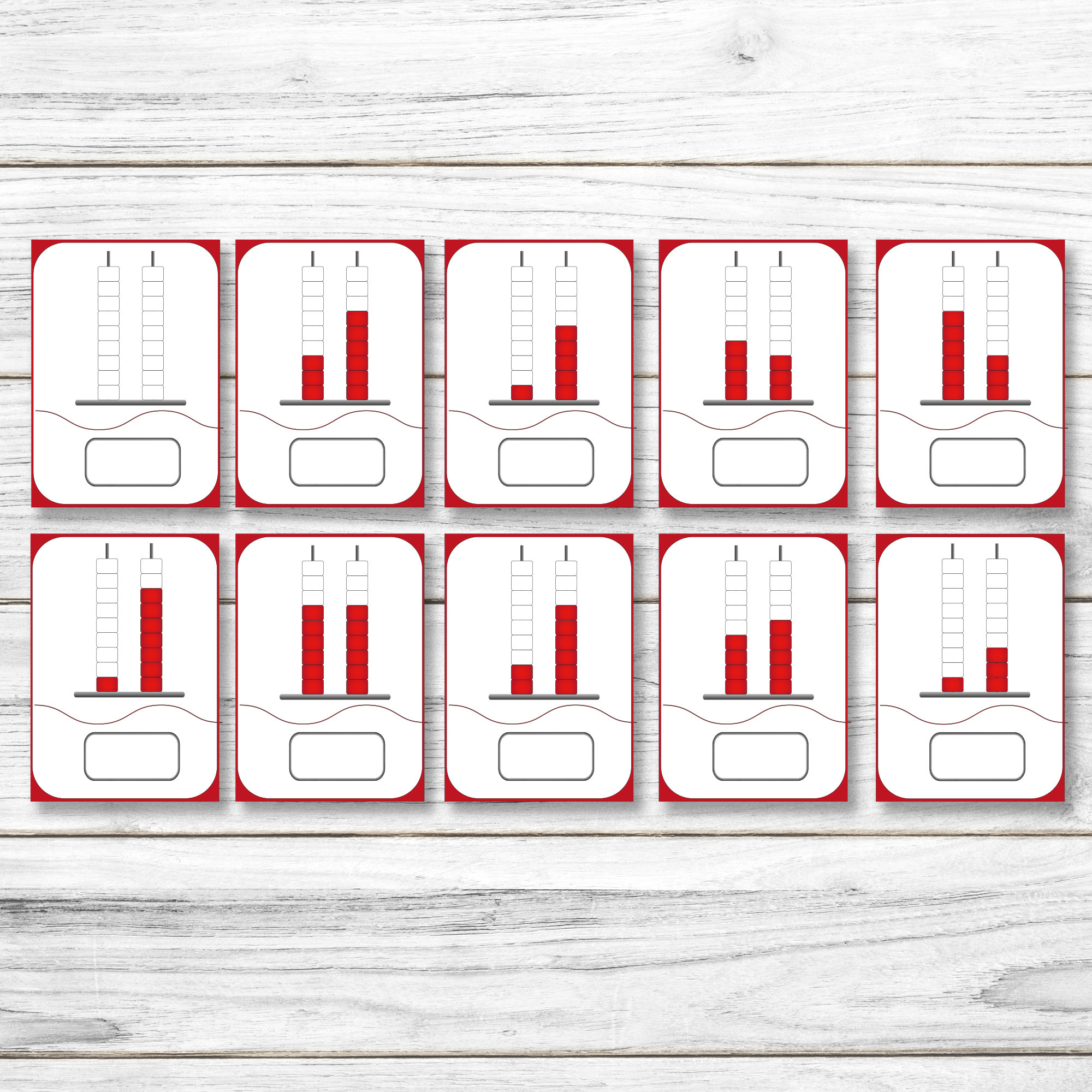 Abacus Counting Numbers Flash Cards - Abacus Printable Flashcards ...