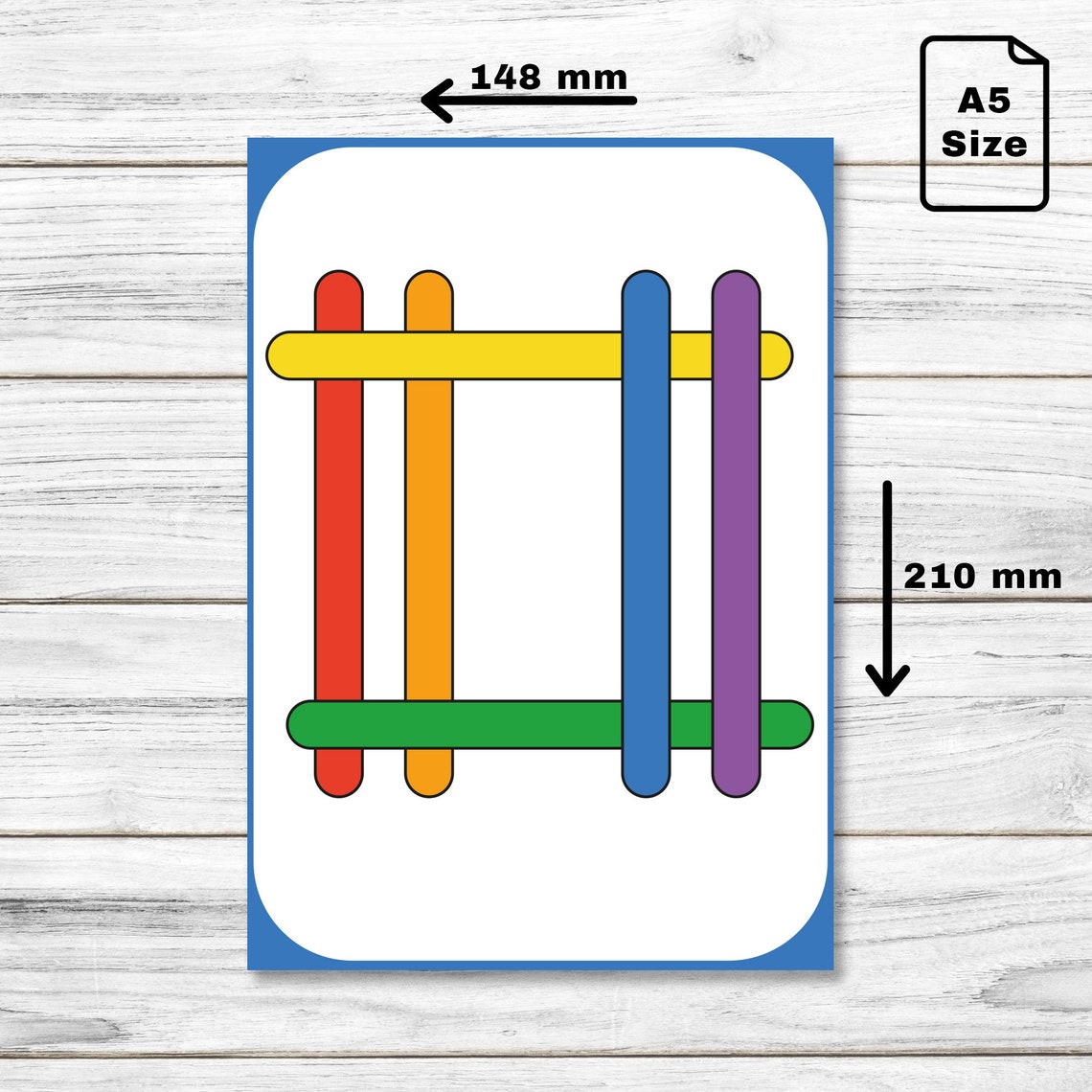 Popsicle Sticks Shapes Activity 12 Pages Game for Toddlers Montessori ...