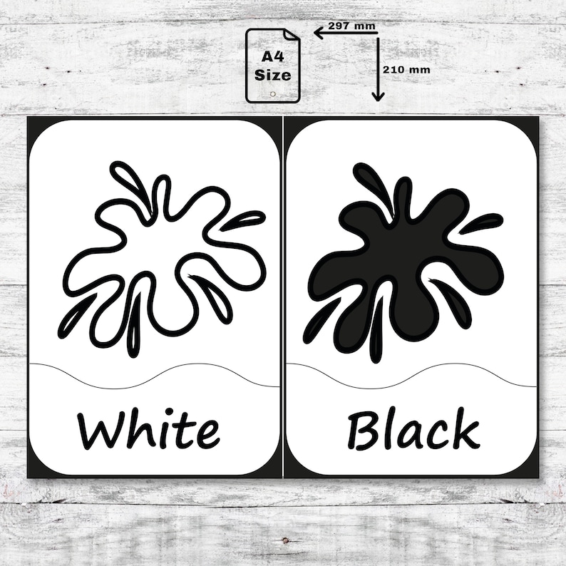 12 PDF A4 Digital Printable Opposites Matching Flash Cards, Printable ...