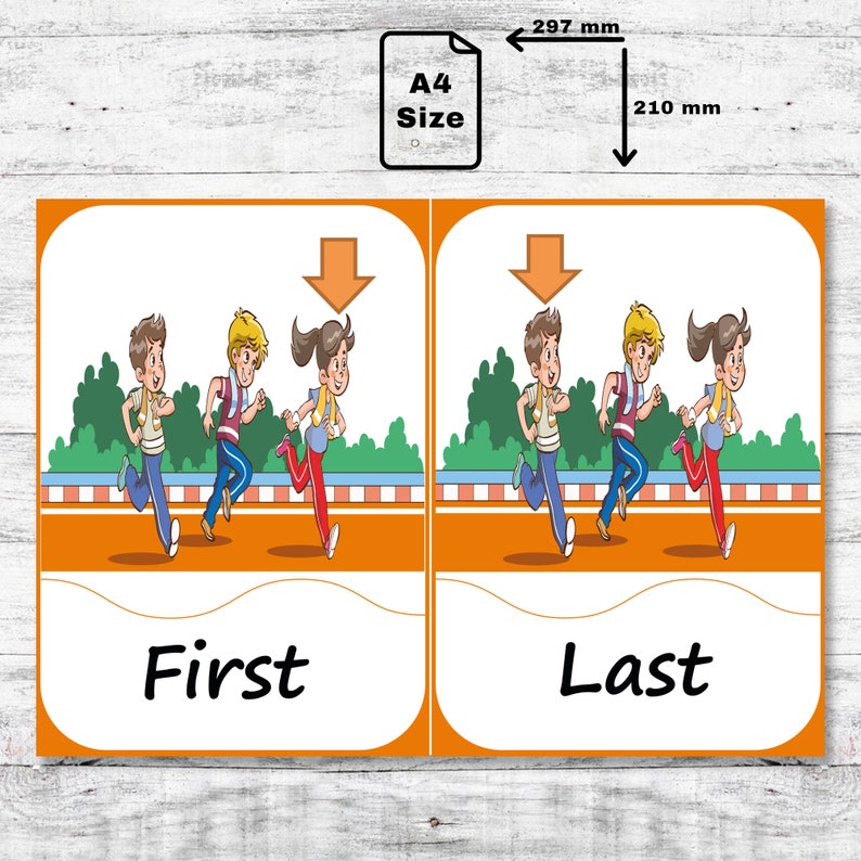 12 PDF A4 Digital Printable Opposites Matching Flash Cards, Printable ...