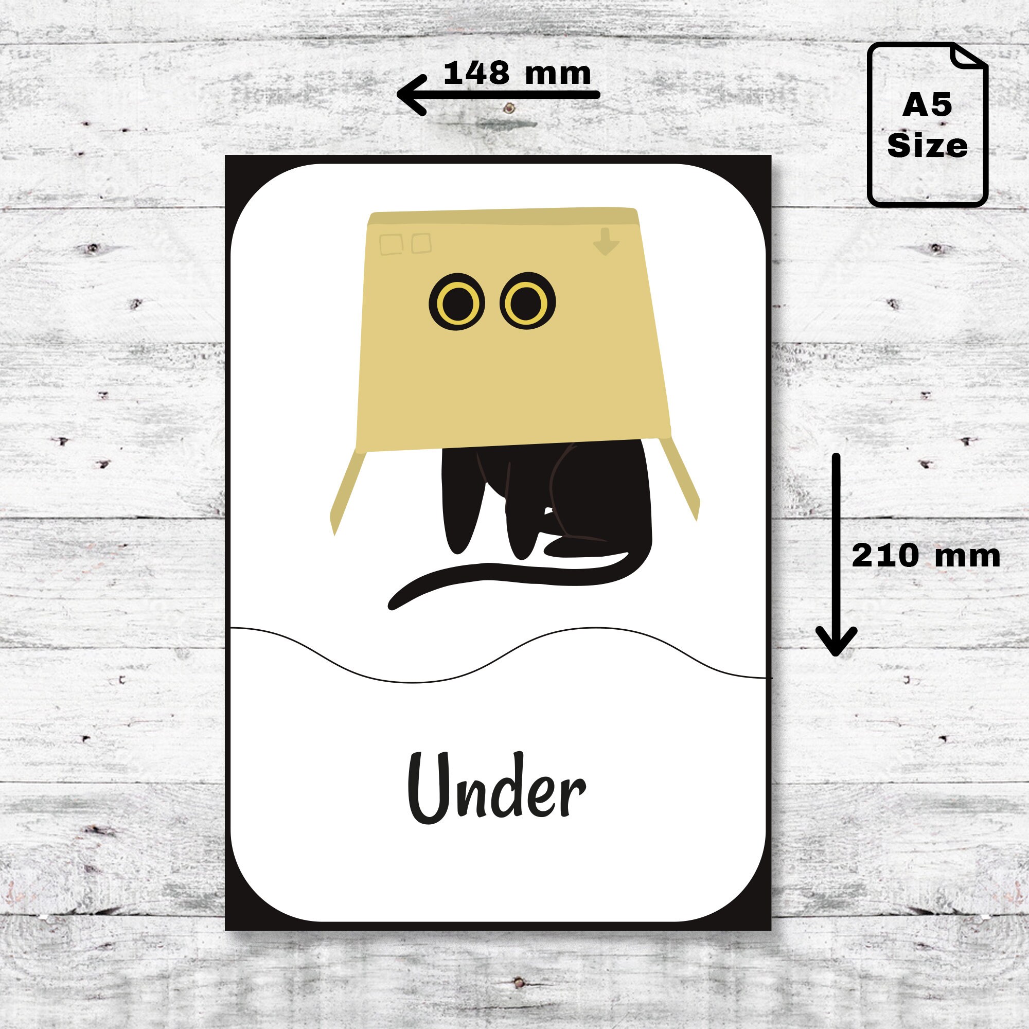 Prepositions Digital Printable Flashcards, Prepositions Montessori ...