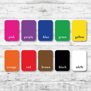 10 Color Printable Color Flashcards, Color Flashcards, Homeschool Montessori Materials,  Kindergarten & Homeschool Practice Activity