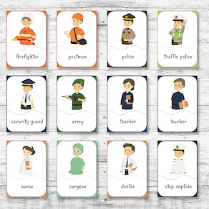 29 Professions Flash Cards: Kindergarten Printable (PDF)