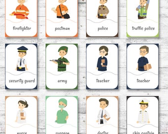 29 Professions Flash Cards: Kindergarten Printable (PDF)
