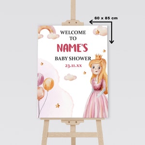 Princess Girl Baby Shower Poster - Printable Baby Shower Welcome Sign Poster - Baby Shower - Printable Baby Shower - Baby Shower Welcome