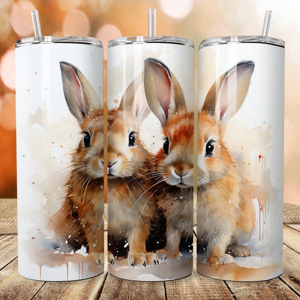 Bunny Seamless 20 oz Skinny Tumbler Sublimation Design, Straight & Tapered Tumbler Wrap, Instant Digital Download PNG