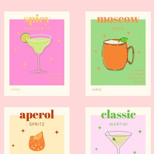 Classic Bright Bar Cart Prints