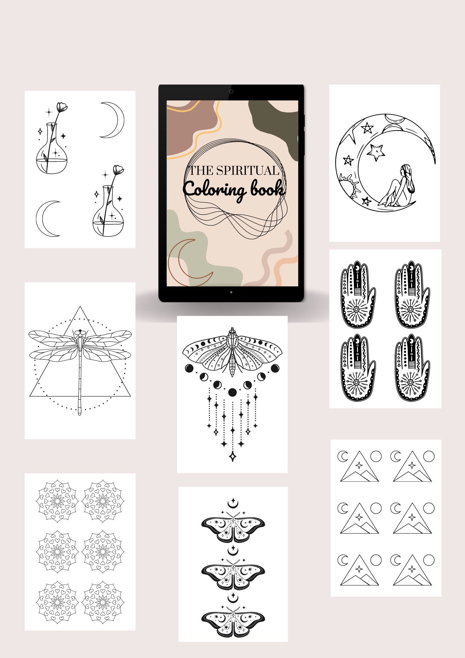30 Coloring Pages, Spiritual Coloring Book/digital/print, Coloring