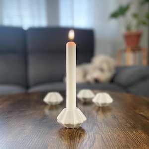 Porcelain candle holder Candlestick White
