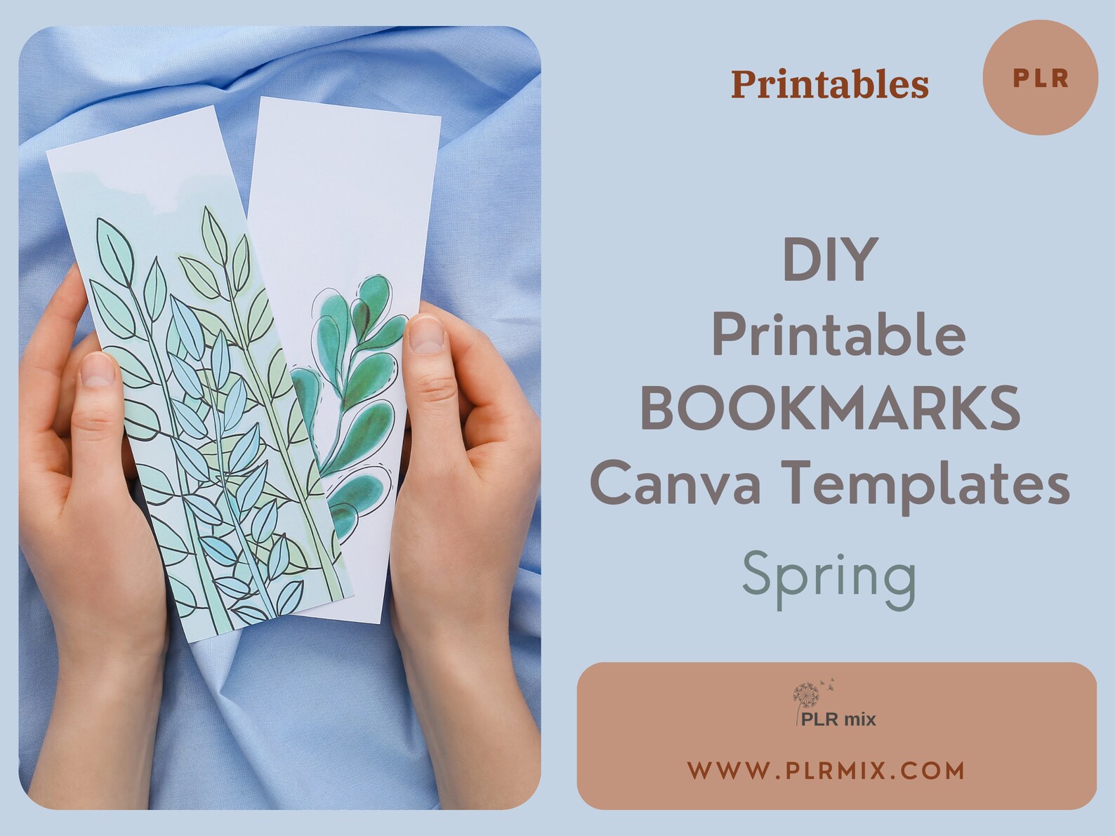 DIY Printable BOOKMARKS, Spring Bookmarks, Canva Templates Bookmarks