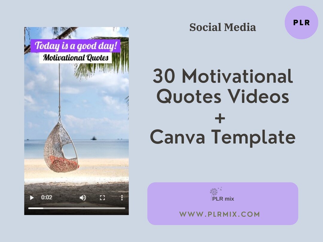 30 Motivational Quotes Videos. Canva Template. PLR Videos - Etsy