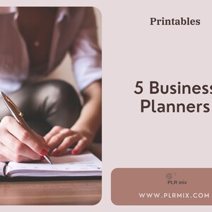 5 Business Planners + Canva Template. PLR