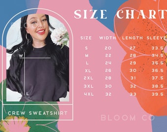 Gildan 18000 Unisex Size Chart | Crewneck Size Chart | Minimal Gildan
