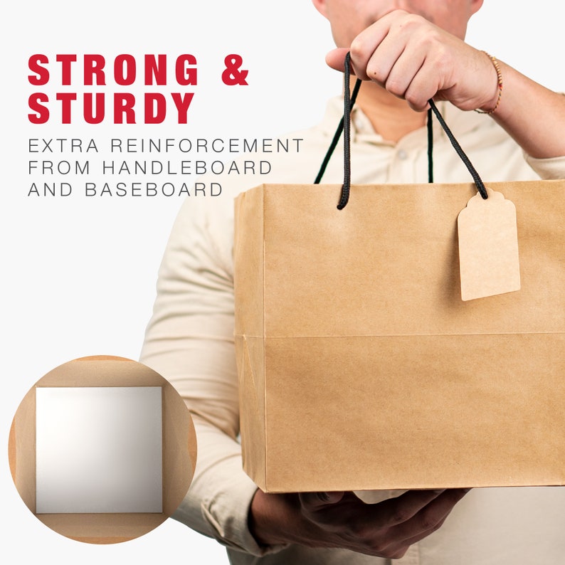 Square Bottom Paper Bags With Handles Bulk 30PCS Etsy