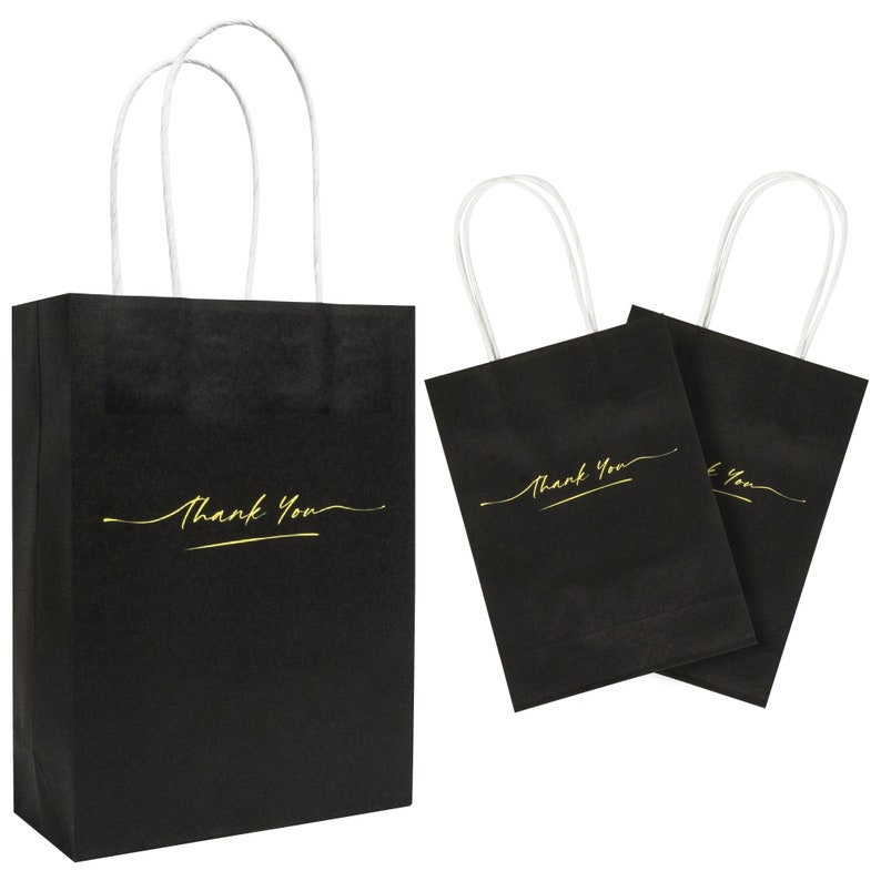 Small Thank You Bags With Handles for Gifts Bulk S Size, 100PCS 6.3x2