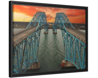 Grand Island Bridge Sunset Photo: Niagara River Wall Art - Etsy