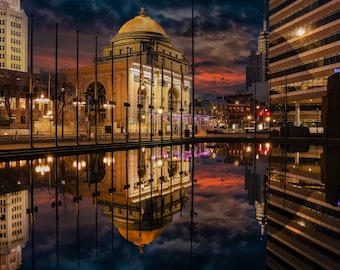 Buffalo NY Cityscape Photo Print: Theatre District Urban Skyline