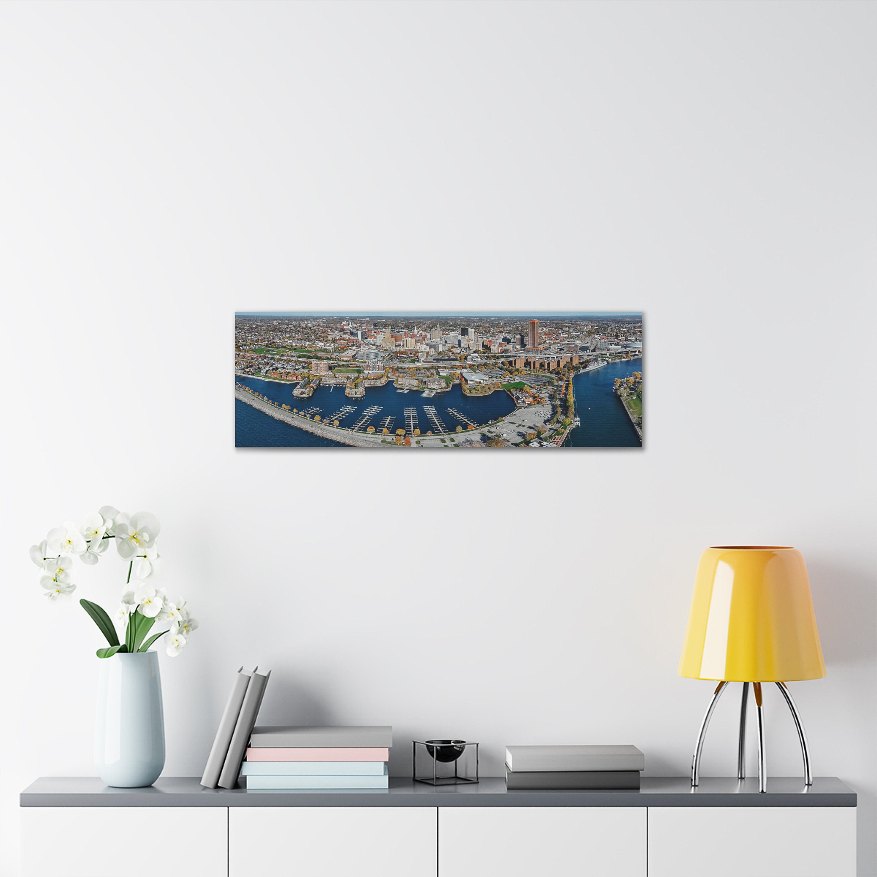 Aerial Buffalo NY Skyline Photo Buffalo Canalside Print Buffalo New