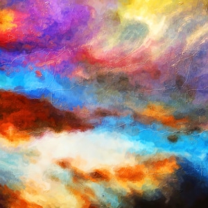 Abstract Colorful Painting Print- Bright Abstract Multicolor Wall Art , Abstract Art , Abstract Canvas Art , Living Room Wall Art