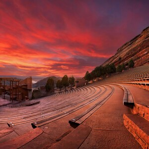 Red Rocks Amphitheater Colorado Print - Iconic Red Rocks Amphitheater at Sunset - Landscape Photography Print