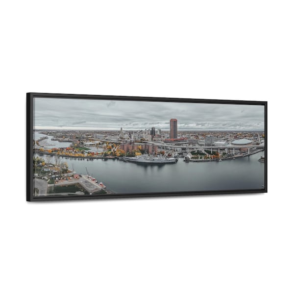 Aerial Buffalo NY Skyline Photo - Buffalo Canalside Landscape Art Print - Buffalo New York Wall Decor - Buffalo NY Canvas - City of Buffalo